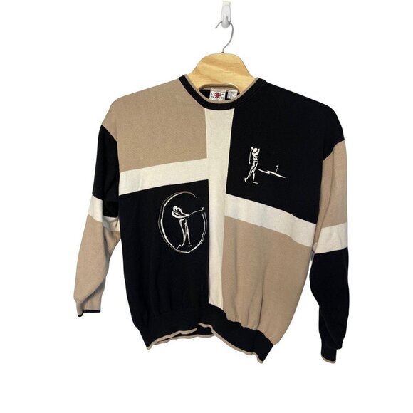 Vintage Cotton Traders Sport Mens XXL 100% Cotton Golf Grandpa Crew Neck Sweater - Picture 1 of 8